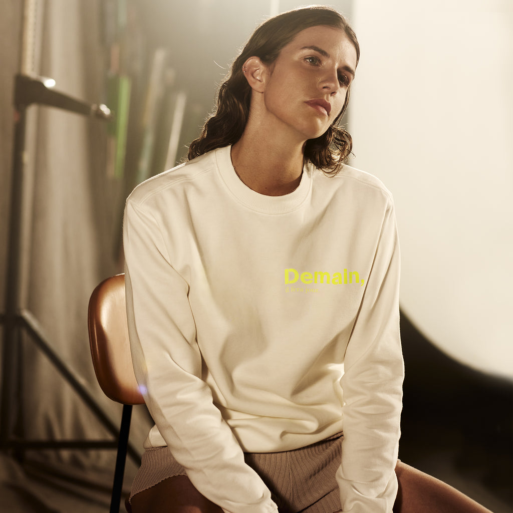 White and Fluo Sweatshirt 'The Original-Heart' for Her
