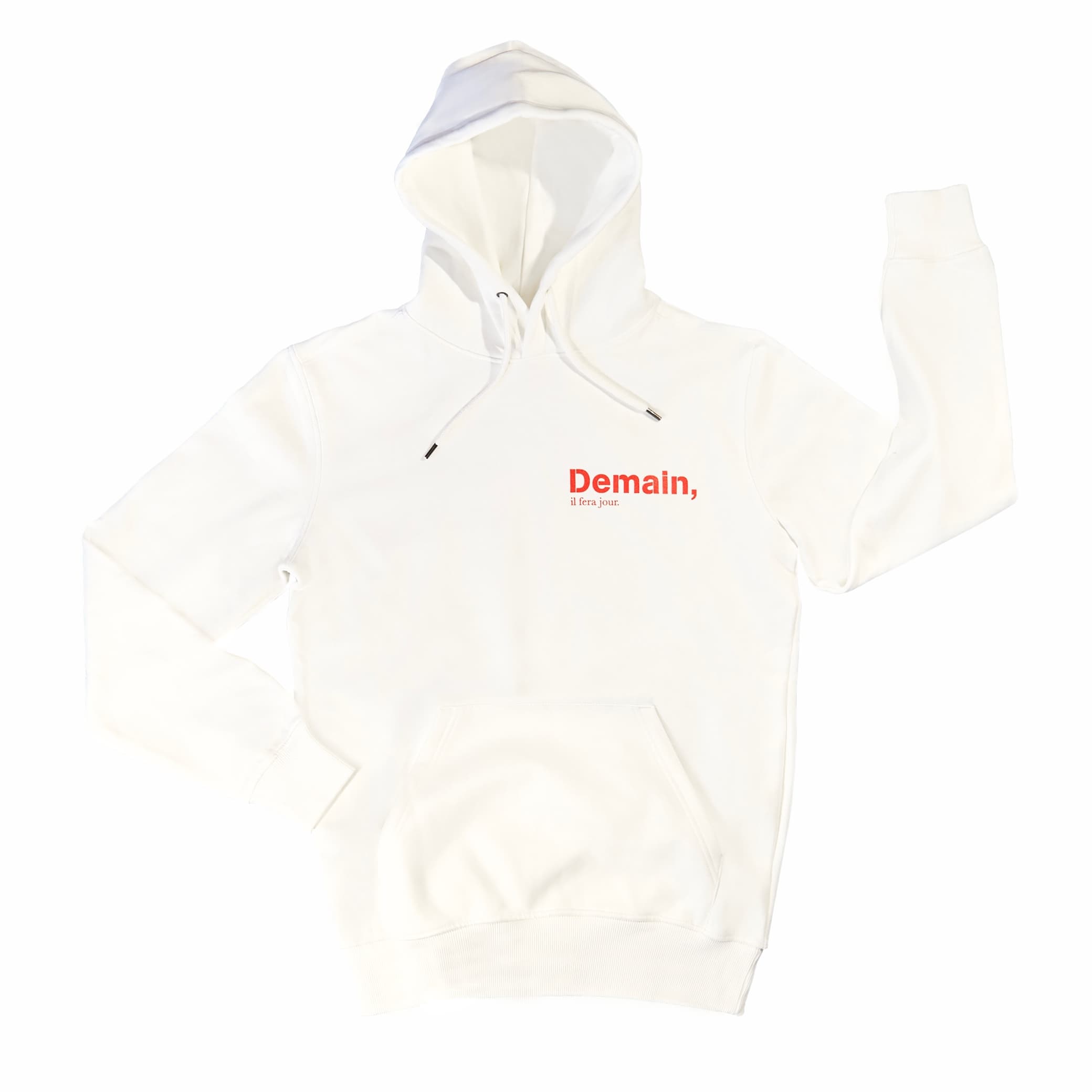 Demain, il fera jour. - White Hoodie 'The Original Heart' Unisex