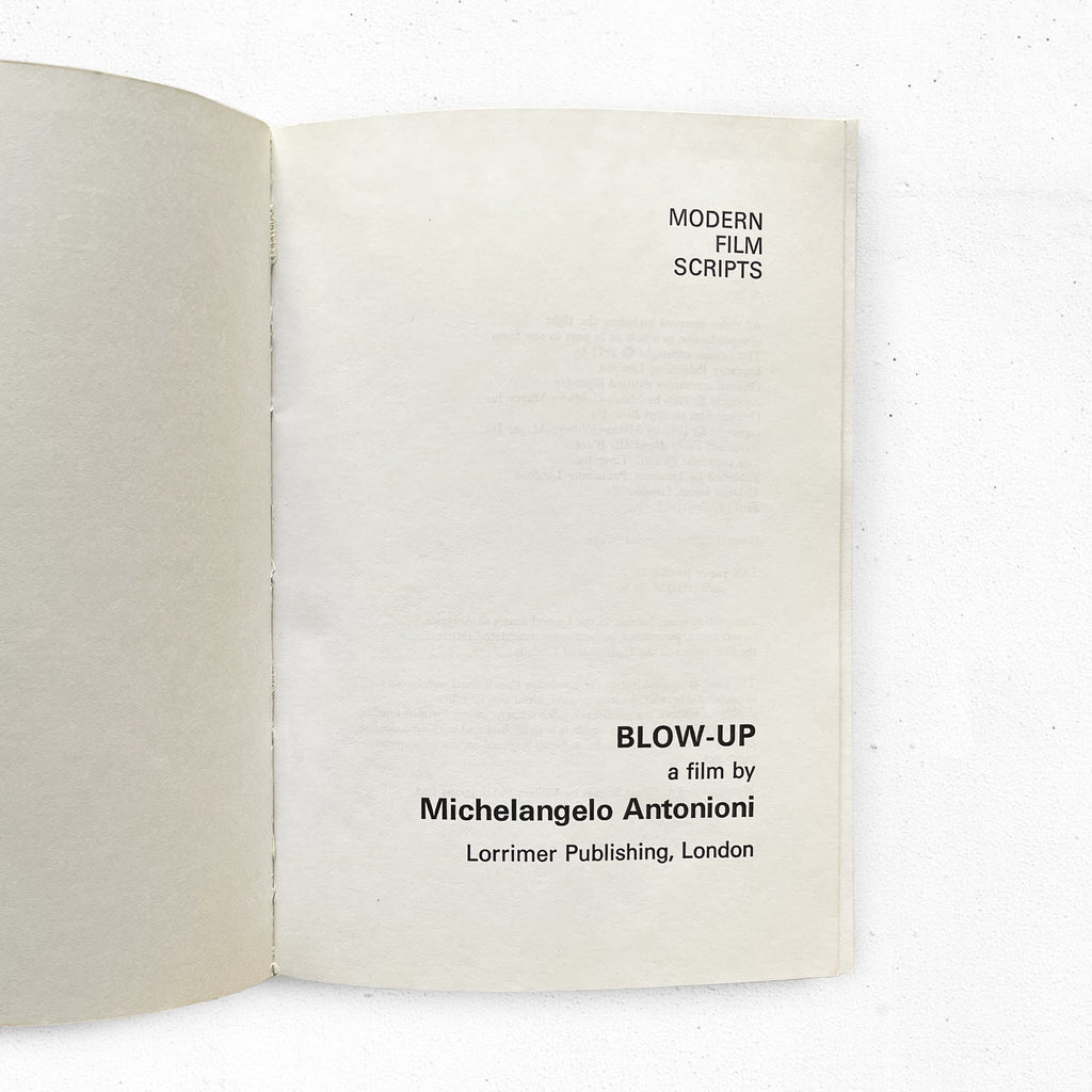 "Blow-Up: A Film (Modern Film Scripts)" by Michelangelo Antonioni